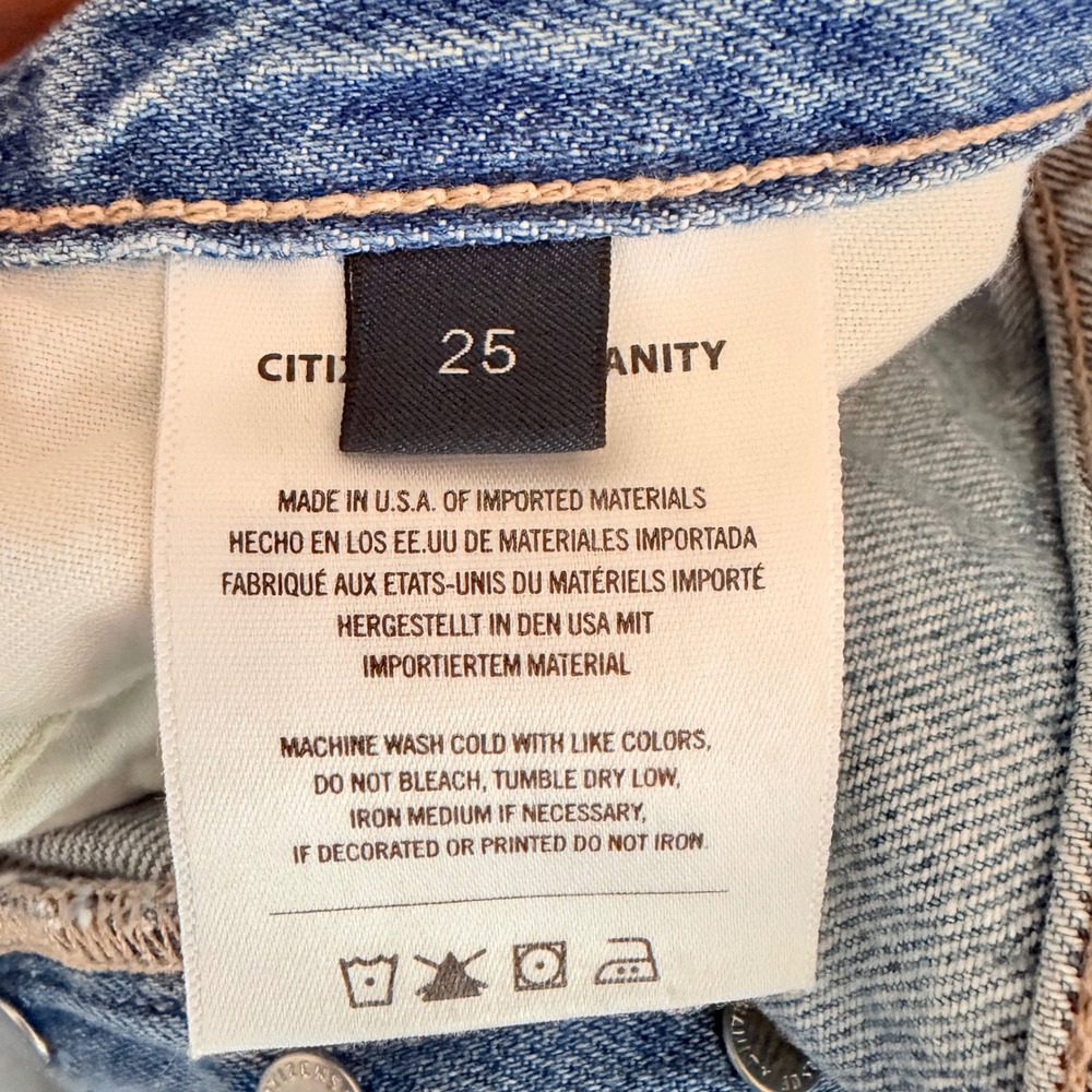 Citizens of Humanity Brynn Drawstring Trousers Wide Leg Jeans Blue Organic 25 - Picture 9 of 10
